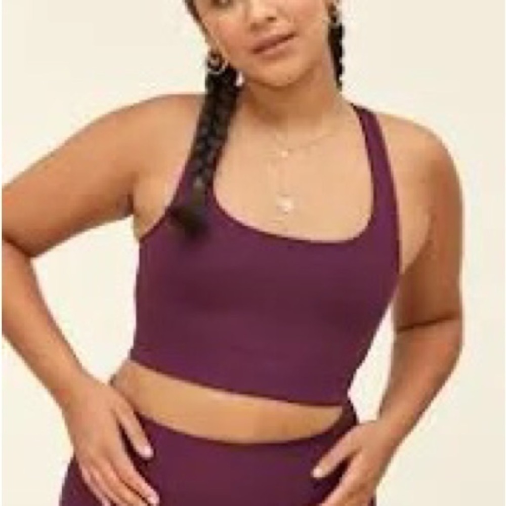 Girlfriend Collective Plum Paloma Racerback Bra Size S Sustainable Work Out